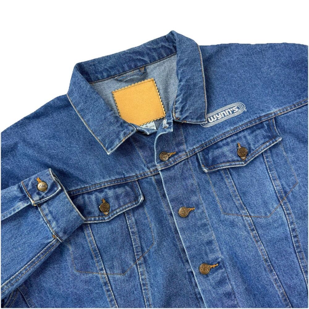 Vintage Wynn’s Racing Denim Jacket XL 90s Y2K Indie Eclectic Grandpa Retro